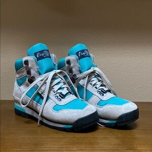 Vasque Blue and Gray Hiking Boots with High-Top Design